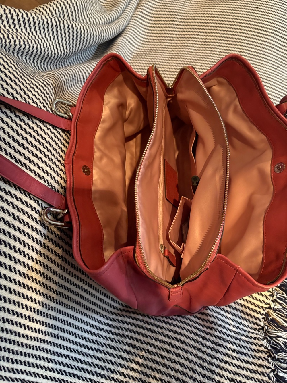 Coach Vintage Rose Pink Chelsea Leather Double-Handle Shoulder Bag - Picture 6 of 16